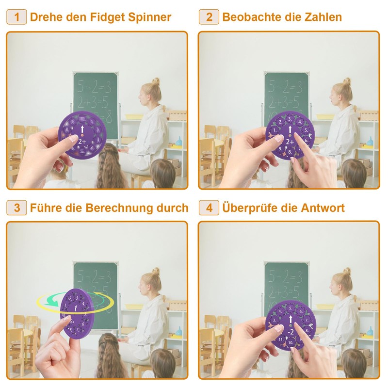 9 Pieces Maths Fidget Spinner: Math Toys for Kids, Educational