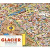 Glacier National Park Illustrated Map Poster – Montana Rockies, Mountains,