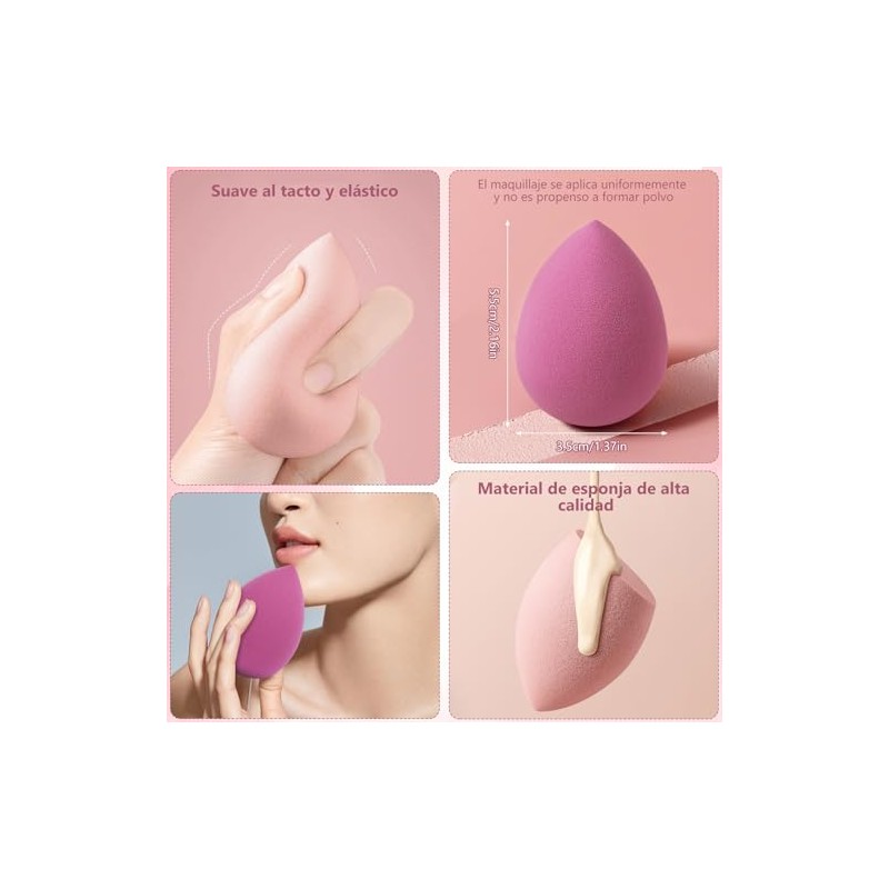 DUAIU - Set de 4 esponjas de maquillaje para difuminar