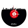 Cottbus Skyline Wall Clock Red / White Football Clock High-Quality