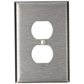 Leviton Stainless Steel Oversized Duplex Receptacle Wall Plate 1 Gang UL CSA Approved