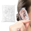 100 Pcs Clear Earmuffs - Waterproof Plastic Ear Covers for
