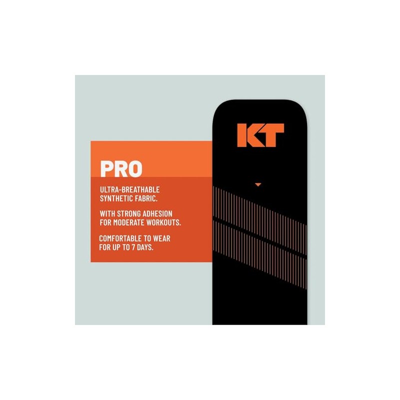 KT TAPE PRO Synthetic Elastic Kinesiology 20 Pre-Cut 10-Inch Strips