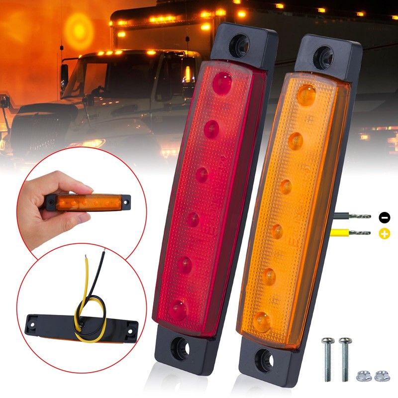 PSDRIQQ 40 Pack 6 LED Trailer Marker Light, DC12-24V Clearance