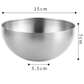 YIKANGHENG Stainless Steel Salad Bowl, 720 Ml (0.2 Gal) Food Grade Bowl for Salads, Soup, Rice, Cereal, Breakfast, Dinner, Serving and Oatmeal at Home and Outdoors (1, 15 cm)