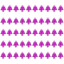 PATIKIL Mini Craft Bells, 50 Pcs Jingle Bells 1" Metal Hanging Bells for DIY Party Wedding Home Decoration Christmas, Purple