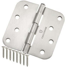 Cauldham (12 Pack) Heavy-Duty 4" Interior Door Hinges with 5/8" Radius Corners - Satin Nickel