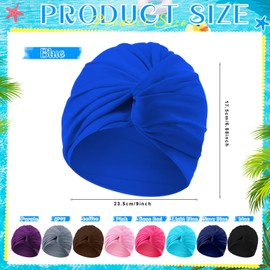 Shyyween 9 Pieces Swim Caps for Women Polyester Swimming Turban Strong Non-Slip Hat Elastic Pool Cap for Long and Short Hair (Pink,Rose Red,Light Blue,Blue,Navyblue,Black,Purple,Gray,Brown)