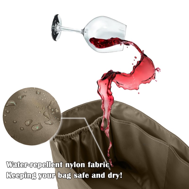 Volcuna Purse Organizer Nylon Water-Repellent Insert With Zipper Bag and