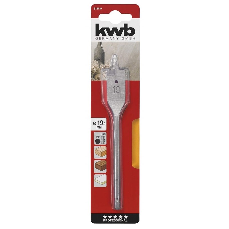 kwb Drill di fresatura piatta professionale 19,0 mm 512419 (albero