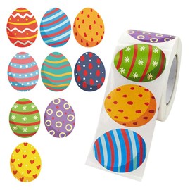 VoutE Easter Stickers - White, Cartoon Style, Vinyl Material, Stickers, Indoor Use, Easter Theme, Bunny Character, Decor Eggs, Roll Form, 1 Count, Glitter Embellishment, Walls & Smooth Surfaces