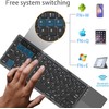 Foldable Bluetooth Keyboard, Wireless Portable Keyboard with Touchpad, Rechargeable Pocket-Sized