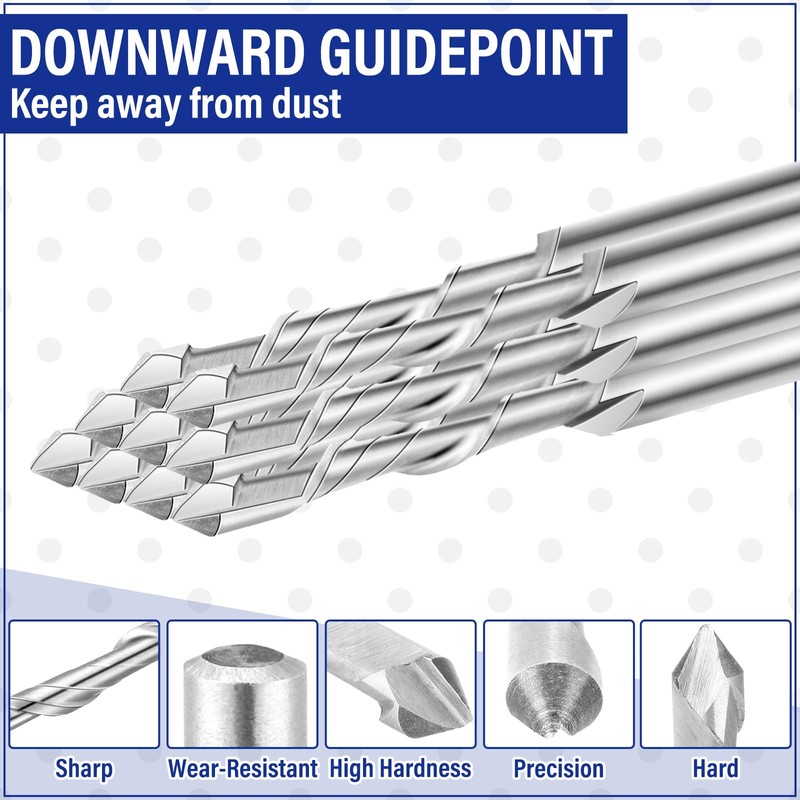 Tondiamo 25 Pcs Drywall Router Bits 3/16 Drywall Drill Cutting