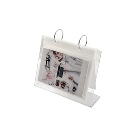 4X6"Acrylic Sign Holder,Flip Frame for Pictures,Clear Self Standing Frame,Horizontal Double Sided Display,L Shape Acrylic Sign Holder ,Display 17 Pages-34 Sides Pictures for Wedding,Family Photos