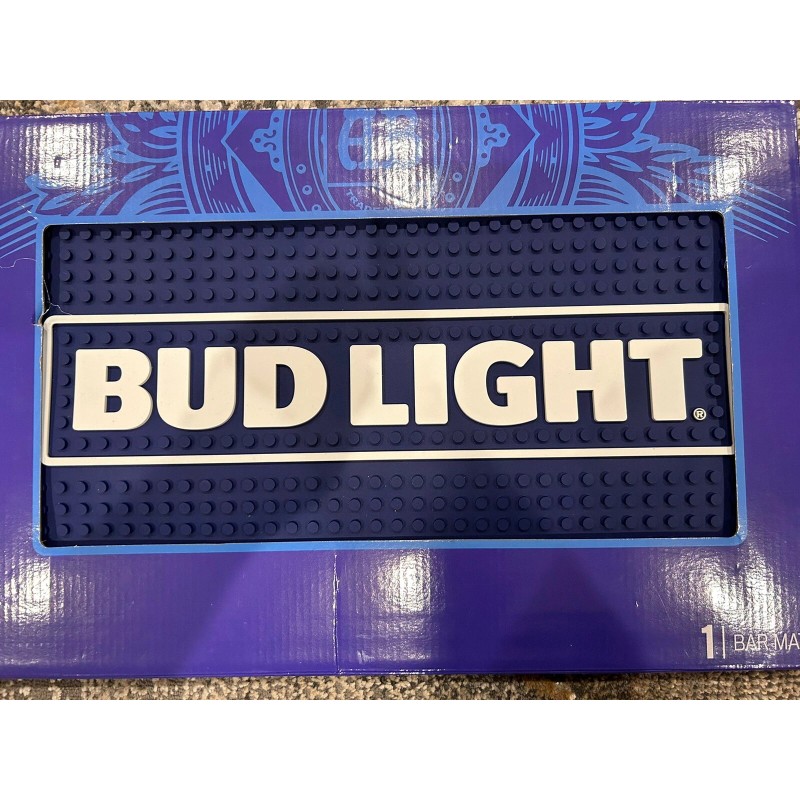 Budweiser BUD LIGHT Anheuser-Busch RUBBER BAR MAT 18 X 12
