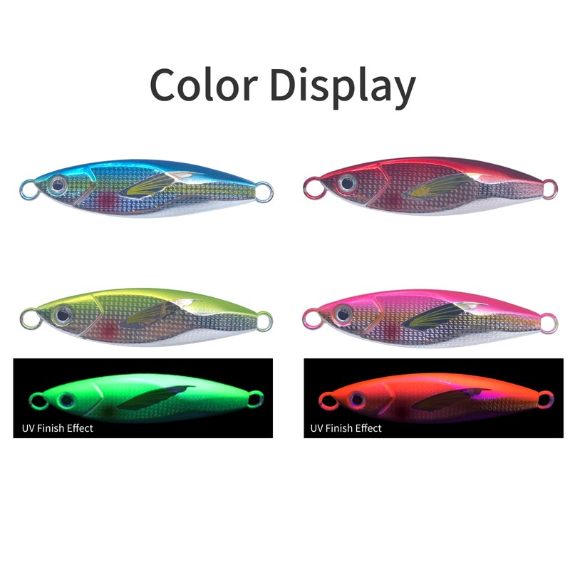 Sinking Fishing Lures, CREOASIS 4pcs 40g/60g/80g Metal Hard Spinner Fish