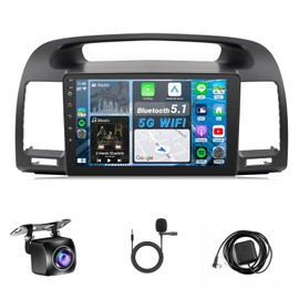 KuTaiTai Car Radio for Toyota Camry 2002 2003 2004 2005 2006 Android Camry Car Stereo with CarPlay Android Auto - 9" IPS Touch Screen GPS Navigation Bluetooth WiFi FM DSP Mic AHD Rear Camera