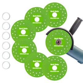 6 Pack 4 in Diamond Saw Blade, 1 mm Ultra-Thin Rock Slab Grinding Disc with Reducing Ring, Discos para Cortar Ceramica for Cutting and Grinding Tile, Jade, Marble