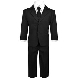 Black n Bianco Boys Suit with Tie for Toddlers and Infants. (2T, Black)