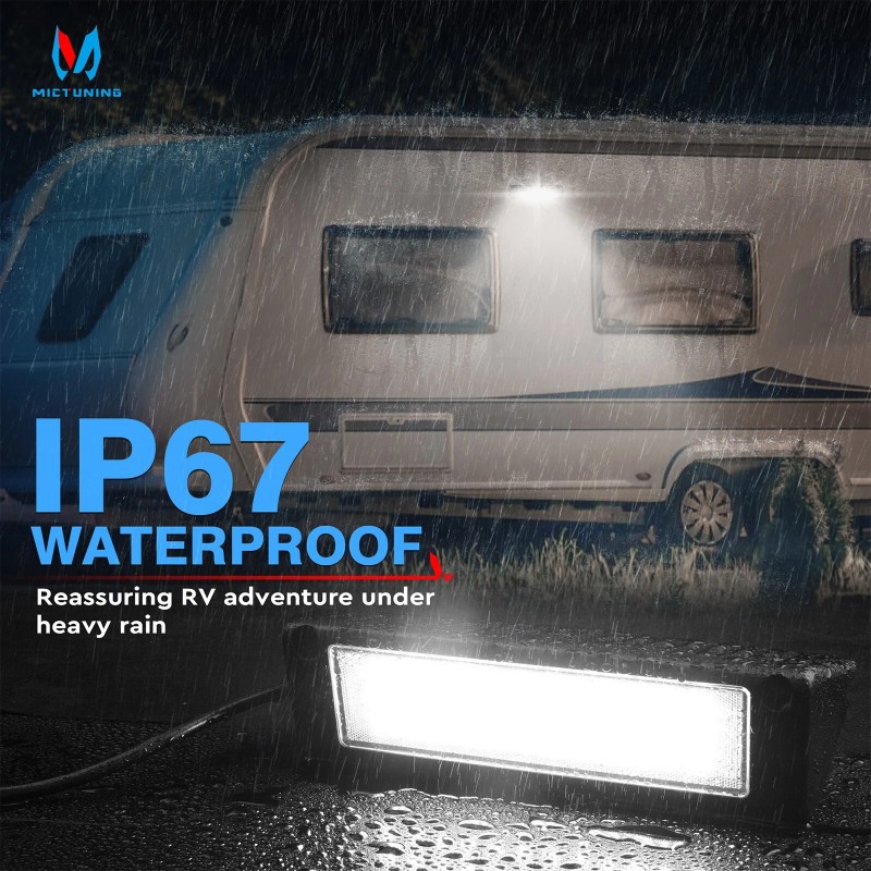 MICTUNING 1pc RV Porch Light, 9" Inch 54W 2000LM Camper