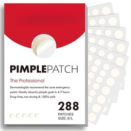 Pimple Patches for Face, Hydrocolloid Acne Patches, Cute Round Shape Zit Covers, Spot Stickers with Tea Tree, Salicylic Acid & Cica Oil Skincare Clear - Size: 1 Count (Pack of 288)