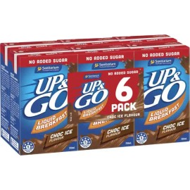 Sanitarium Up&go Liquid Breakfast No Added Sugar Choc Ice 250ml 6 Pack