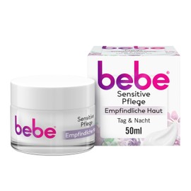 bebe Sensitive Care 50 ml, Moisturises 24 Hours for Sensitive Skin with Shea Butter, Comfortable on the Skin and Smells Subtle