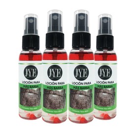 JYE Set de 4 Frascos Locin Crecimiento de Barba, bigote y Cabello, Tratamiento auxiliar en el crecimiento, anticada, natural libre de qumicos, Promo  