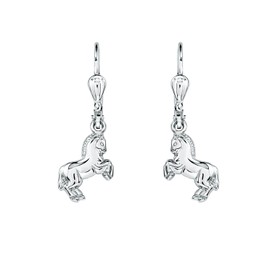 Amor 9526741 Earrings 925 Sterling Silver Girls Children's Earrings 2.6 cm Silver Horse Comes in Jewellery Gift Box, Silver, No Gemstone