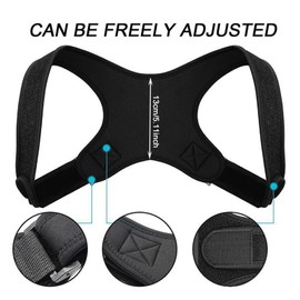 AWAVM Adjustable Back Support, Posture Corrector, Back Support, Cervical Spine Corrector, Back Posture Corrector, Back Support, Neck Support, Men and Women