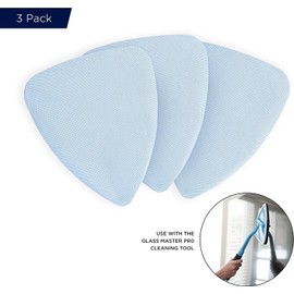 WASHEASY Pack of 3 Streak Free Non Woven Microfiber Replacement Bonnets - Glass Cleaning for Multiple Cleaning Tools (3 Pack)