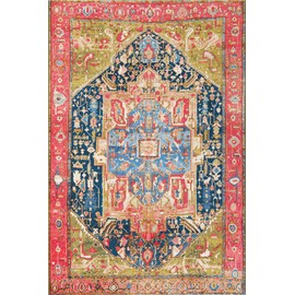 Unique Loom Outdoor Traditional Collection Area Rug - Limon (5' 3" x 8' Rectangle, Multi/ Red)