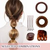 JIRIS Elastic Hair Ties, Hair Accessories for Girls, Brown and