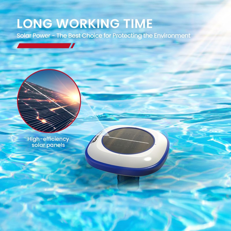 ENHULK Solar Pool Ionizer, Upgraded Floating Cleaner - Cleans Pools