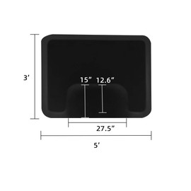 Knocbel 3ft x 4ft Standing Mat for Hair Stylist, Salon & Barber Shop Chair Anti-Fatigue Floor Mat, 1/2" Thick, Comfortable and Durable, Rectangular (Black)