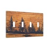 Decorative 4 Gang Quad Toggle Light Switch Cover Retro Forest