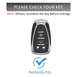 Leather Key Fob Cover with Keychain Compatible with Malibu Equinox Traverse Camaro Cruze Blazer Volt Bolt (BROWN)