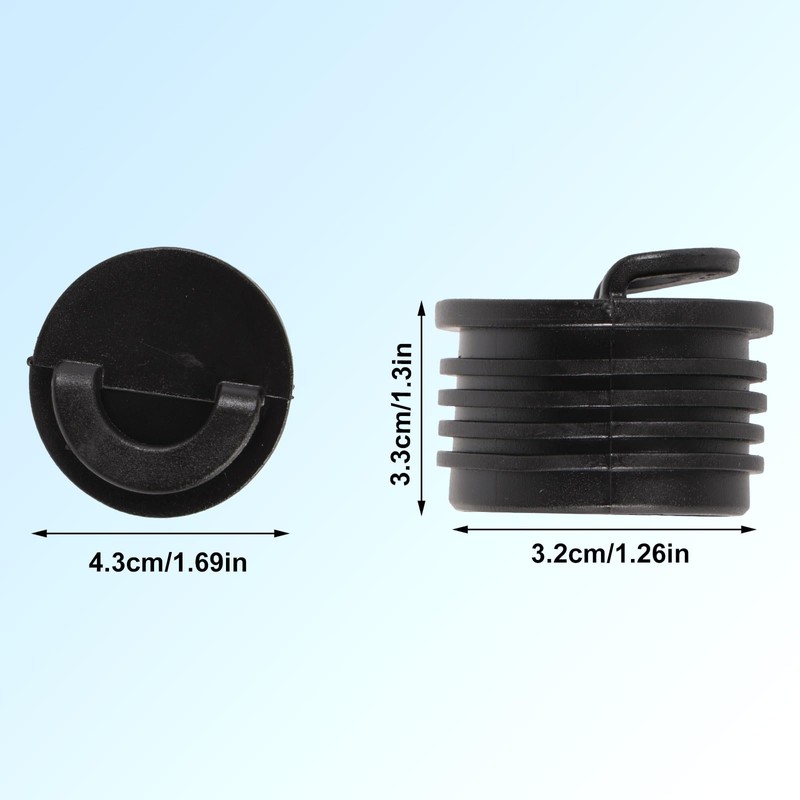 4pcs Kayak Scupper Plugs, Push-in Drain Hole Stoppers with Pull