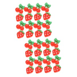 Minkissy 120pcs Fruit Nail Art Decorations Resin Charms for Manicure Crafts Strawberry Cherry Shapes for Nail Designs Creative Art Projects