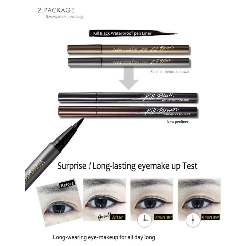 Clio Waterproof Pen Liner Kill Black