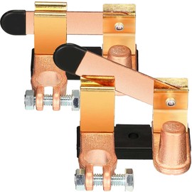 2 Pack Side Post Battery Disconnect Switch 12v / 24v 250/750 Amps Top Knife Blade Master Switch Battery Cut Off for Marine Car Boat Rv Truck(Top Post Negative Vertical)