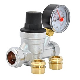 Water Pressure Reducing Regulator Valve for 22mm Commpression & 15mm Copper Piping Adjustable 1-6 Bar Including Kudos Trading Next Working Day Prime Delivery
