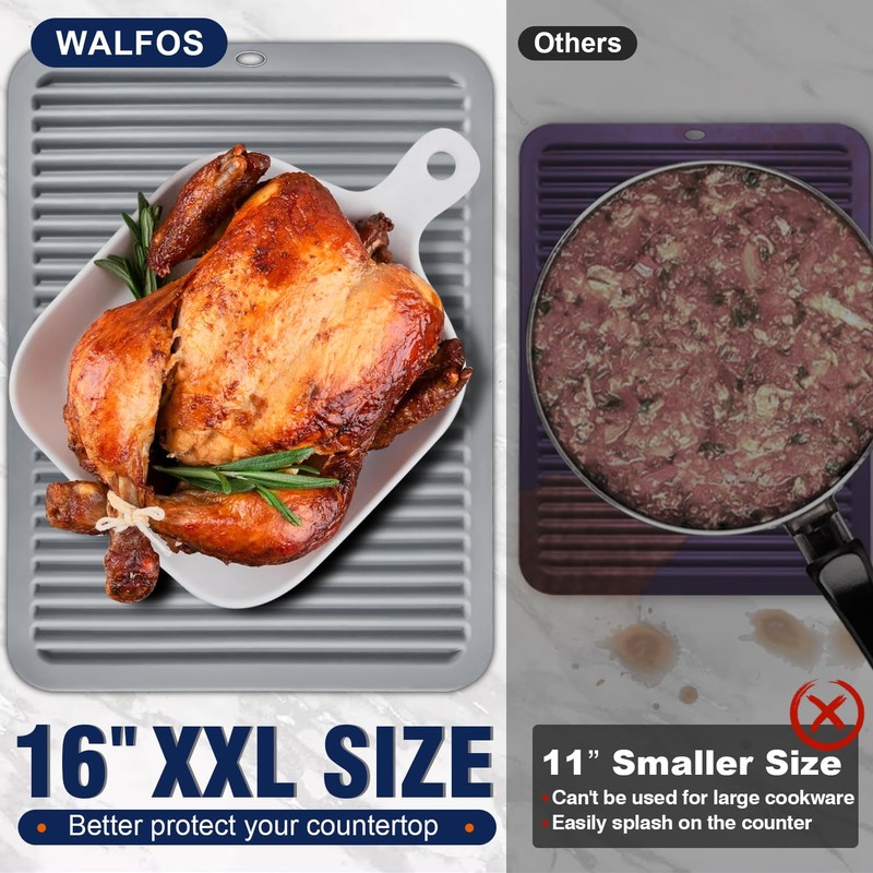 Walfos Large Silicone Trivet 16x12 Inch, Hot Pads for Kitchen,