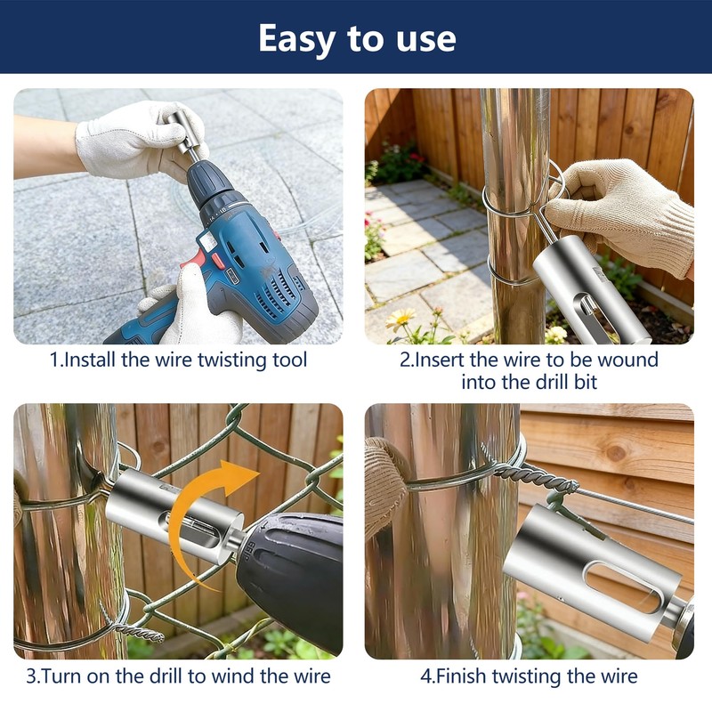 EZ Twist Pro 9 Gauge Fence Wire Tool Compatible with