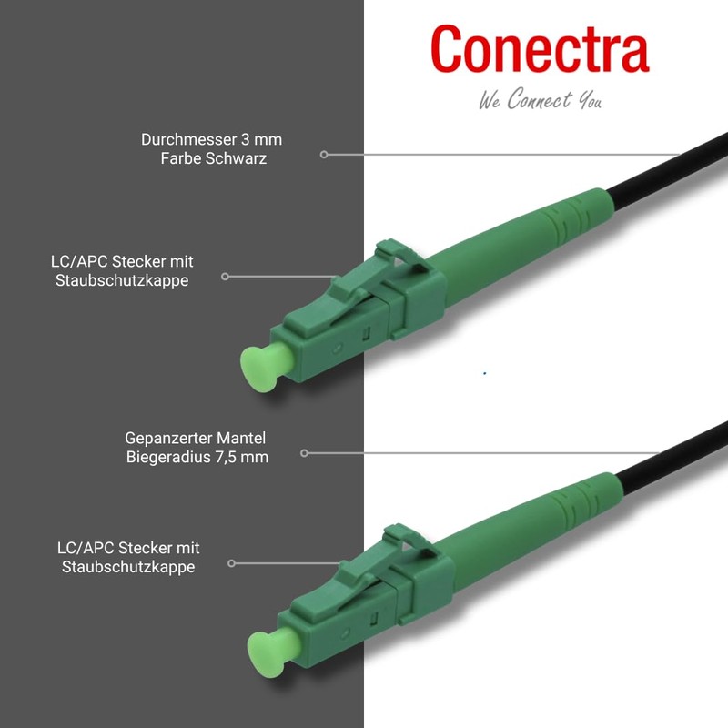 Conectra® - Fibre Optic Cable Armoured | OS2 | LC/APC