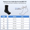 WHCOOL Ankle Support Compression Sleeve, 7 Compression Zones Ankle Brace,Dark,XL(Pack