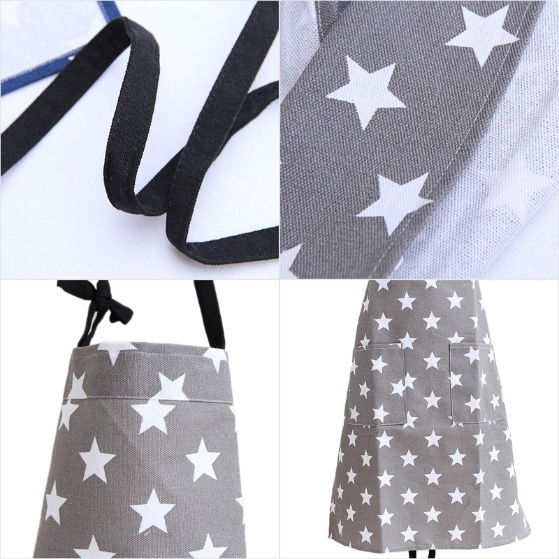 VEGCOO Women Cotton Cloth Apron with Pockets, Adjustable Cooking Aprons