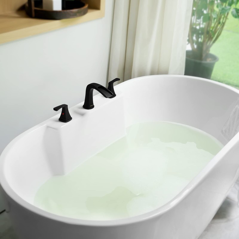PARLOS 2-Handle Widespread Waterfall Roman Bathtub Faucet Tub Filler with