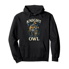 Funny Owl Knight Medieval Pun Humor Bird Pullover Hoodie
