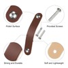 sourcing map 4 Packs Leather Drawer Pulls, Double Hole Leather